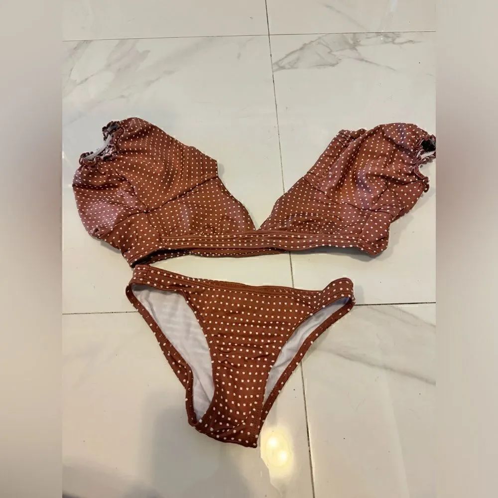 xhilaration bikini brown polka dot #18